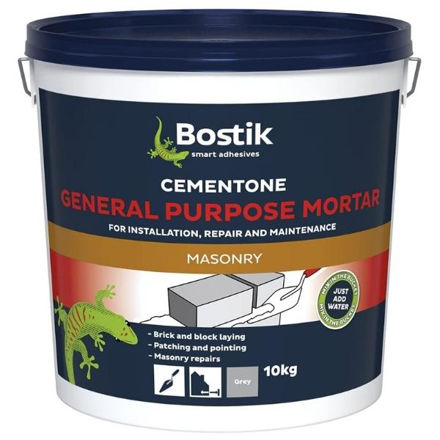 Picture of BOSTIK CEMENTONE GENERAL PURPOSE MORTAR TUB GREY 10 KG