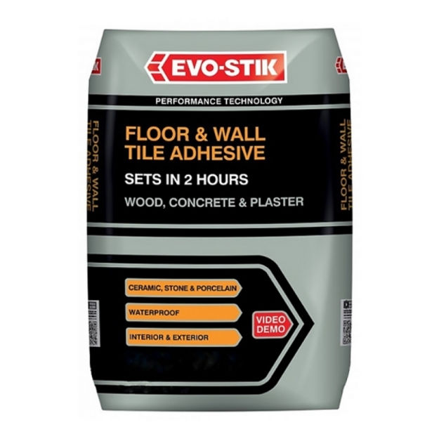 Picture of EVO TILE A FLOOR ADHESIVE (10KG) FOR STONE AND PORCELAIN TILES (ORANGE WRITING)