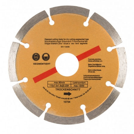 Picture of BLUESPOT 115MM (4.5") SEGMENTED GOLD DIAMOND DRY CUTTING DISC