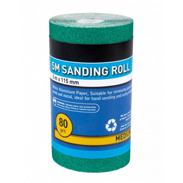 Picture of BLUESPOT 5MTR 115MM SANDING ROLL 80 GRIT