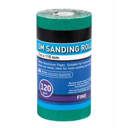 Picture of BLUESPOT 5MTR 115MM SANDING ROLL 120 GRIT