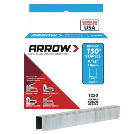 Picture of ARROW T50 STAPLES 9/16"" 14MM (BOX 1250)