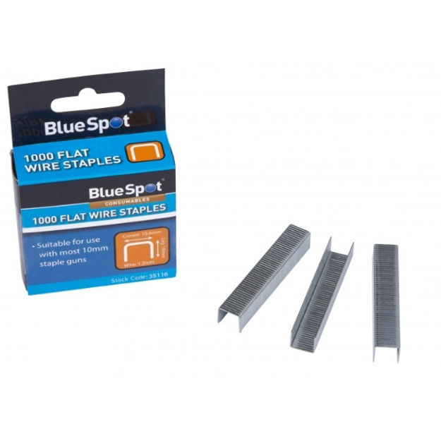 Picture of BLUESPOT 1000 PCE 10MM FLAT WIRE STAPLES