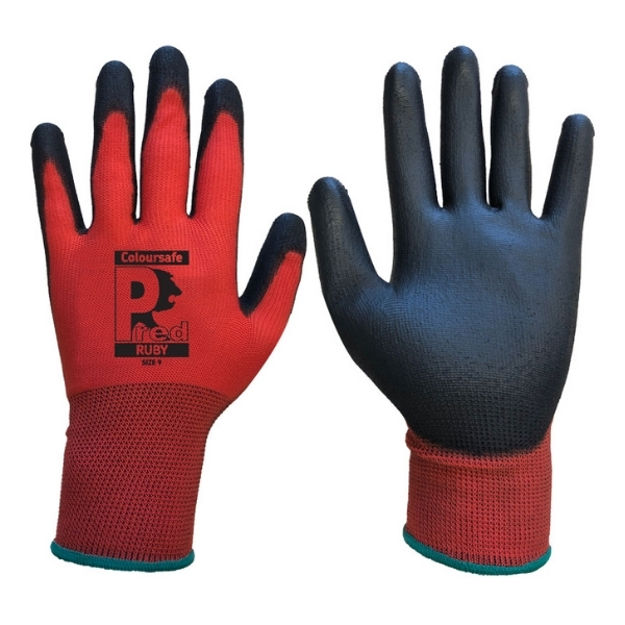 Picture of PREDATOR RUBY GLOVE LARGE (9) RED PU PAIR