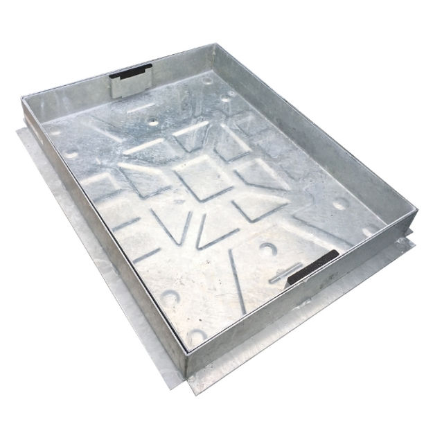 Picture of DR6045-SLK 10TON GALV TOP MANHOLE COVER
600 X 450MM STEEL FRAME BLOCK PAVIOUR TYPE
