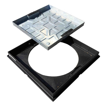 Picture of R2-450P 5TON GALV MANHOLE COVER RECESSED
SQUARE TO ROUND BLOCK PAVIOR 450DIA 80MM
