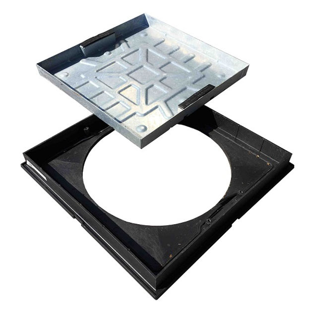 Picture of R2-450P 5TON GALV MANHOLE COVER RECESSED
SQUARE TO ROUND BLOCK PAVIOR 450DIA 80MM
