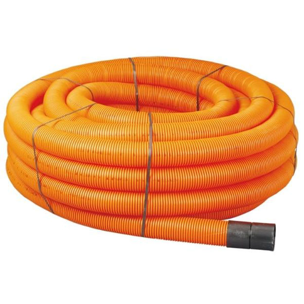 Picture of 110MM TWINWALL ORANGE STREET LIGHTING COIL 50M ORANGE INC.COUPLING