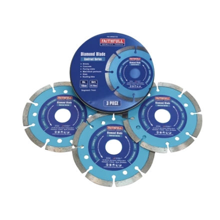 Picture of FAITHFULL 3-PIECE CONTRACTORS DIAMOND BLADE SET 115MM