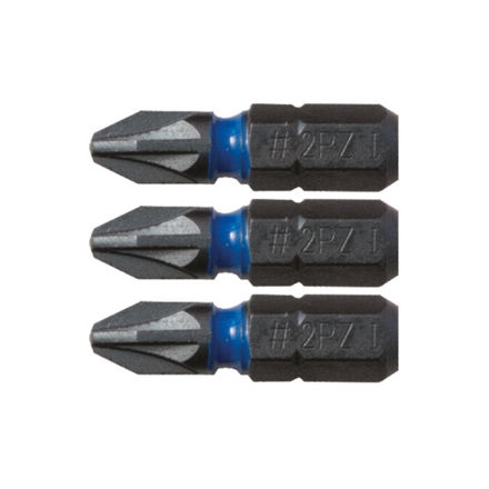 Picture of BLUE STEEL IMPACT SCREWDRIVER BIT 25MM PZ3 PK3
