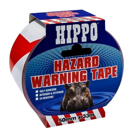 Picture of HIPPO HAZARD WARNING TAPE 50MM X 33M RED / WHITE