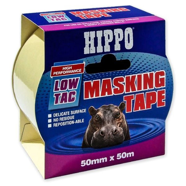 Picture of HIPPO LOW-TAC MASKING TAPE 38MM X 50M BEIGE