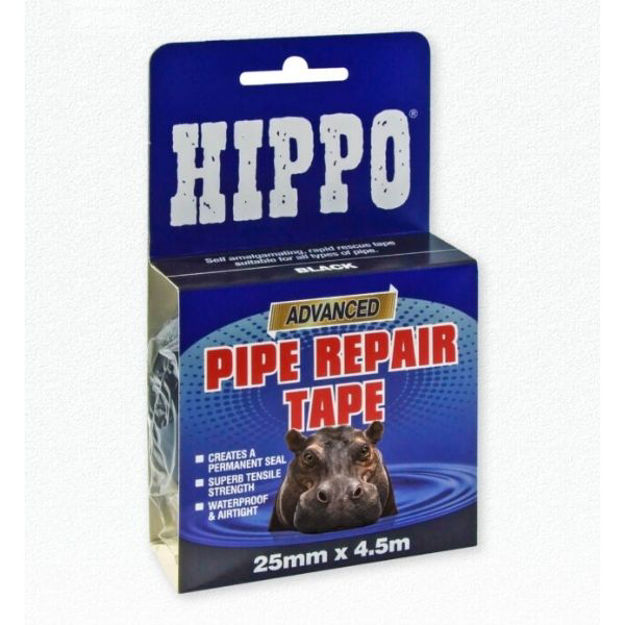 Picture of HIPPO RAPID PIPE REPAIR TAPE 25MM X 4.5M BLACK