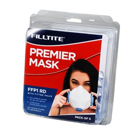 Picture of FILLTITE PREMIER FACE MASK FFP1 RD WITH VALVE PACK OF 5