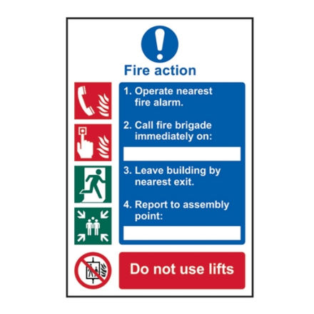 Picture of SCA0175 A4 FIRE ACTION PROCEDURE SIGN