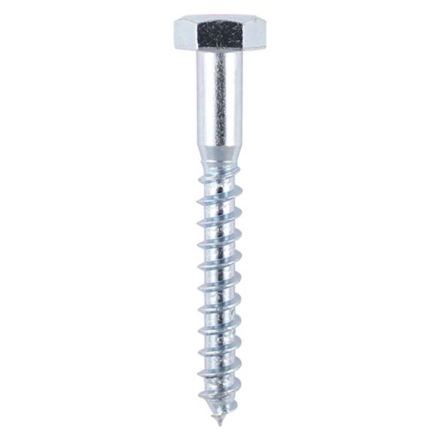Picture of TIMCO COACH SCREW HEX HEAD SILVER M6 X 75MM