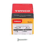 Picture of TIMCO SOLO COUNTERSUNK WOODSCREW PZ2 ZINC 4.0 X 25MM (200 PACK)