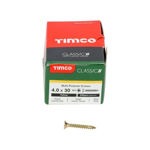 Picture of TIMCO CLASSIC COUNTERSUNK SCREW PZ2 YELLOW 4.0 X 30MM (200 PACK)