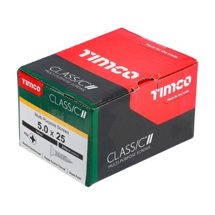 Picture of TIMCO CLASSIC COUNTERSUNK SCREW PZ2 YELLOW 5.0 X 25MM (200 PACK)