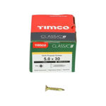 Picture of TIMCO CLASSIC COUNTERSUNK SCREW PZ2 YELLOW 5.0 X 30MM (200 PACK)
