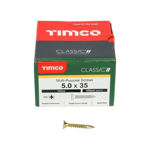 Picture of TIMCO CLASSIC COUNTERSUNK SCREW PZ2 YELLOW 5.0 X 35MM (200 PACK)