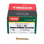 Picture of TIMCO CLASSIC COUNTERSUNK SCREW PZ2 YELLOW 5.0 X 40MM (200 PACK)