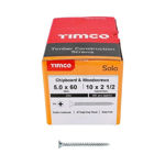 Picture of TIMCO SOLO COUNTERSUNK WOODSCREW PZ2 ZINC 5.0 X 60MM (200 PACK)