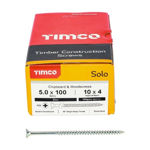 Picture of TIMCO SOLO COUNTERSUNK WOODSCREW PZ2 ZINC 5.0 X 100MM (100 PACK)