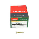 Picture of TIMCO CLASSIC COUNTERSUNK SCREW PZ3 YELLOW 6.0 X 40MM (200 PACK)