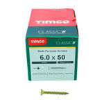 Picture of TIMCO CLASSIC COUNTERSUNK SCREW PZ3 YELLOW 6.0 X 50MM (200 PACK)