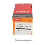 Picture of TIMCO SOLO COUNTERSUNK WOODSCREW PZ3 ZINC 6.0 X 80MM (200 PACK)