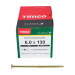 Picture of TIMCO CLASSIC COUNTERSUNK SCREW PZ3 YELLOW 6.0 X 130MM (100 PACK)