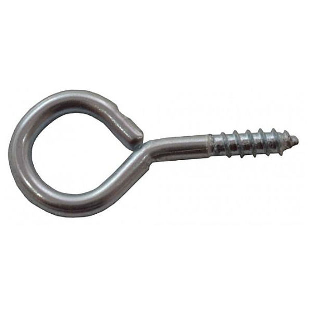Picture of 25 X 2MM ZP STEEL SCREW EYES (PACK OF 4)