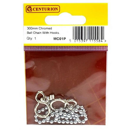 Picture of CENTURION BASIN BALL CHAIN WITH 'S' HOOKS 300MM (12")