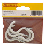 Picture of 38MM WHITE PVC SHOULDERED CUP HOOK (PACK OF 5)