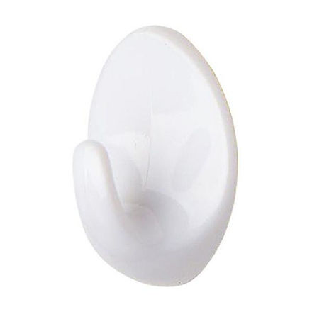Picture of 55MM WHITE PLASTIC SELF ADHESIVE OVAL HOOK