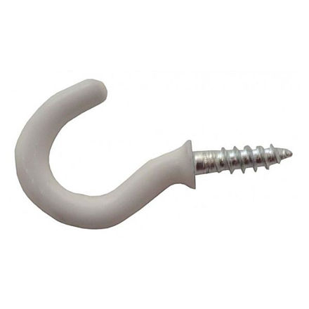 Picture of 19MM WHITE PVC SHOULDERED CUP HOOKS (PACK OF 5)