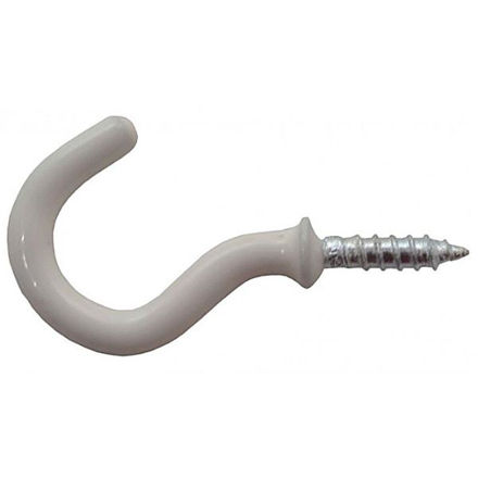 Picture of 25MM WHITE PVC SHOULDERED CUP HOOKS (PACK OF 5)