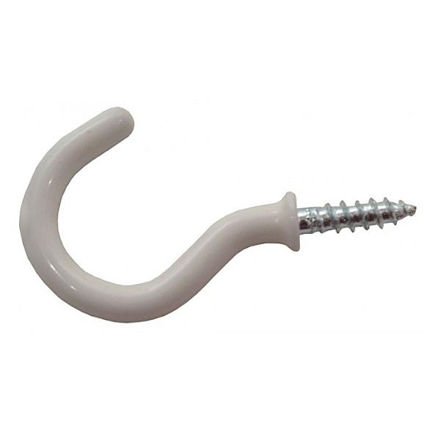 Picture of 32MM WHITE PVC SHOULDERED CUP HOOKS (PACK OF 5)