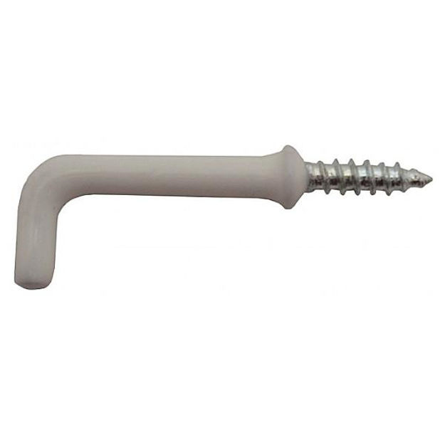 Picture of 38MM WHITE PVC SHOULDERED DRESSER HOOKS (PACK OF 5)