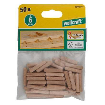 Picture of WOLFCRAFT WFC2906000 DOWEL PACK 6X30MM 50PK