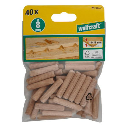 Picture of WOLFCRAFT WFC2908000 DOWEL PACK 8X40MM 40PK