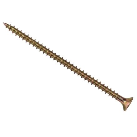 Picture of FORGEFIX CHIPBOARD COUNTERSUNK SCREWS POZIDRIV PZ2 ZINC YELLOW PASSIVATED 4 X 25MM (200 PACK)