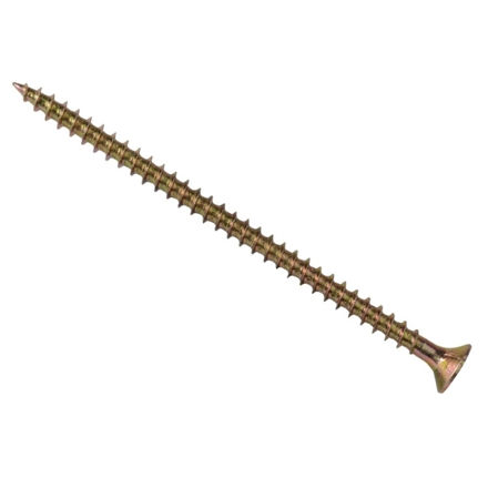 Picture of FORGEFIX CHIPBOARD COUNTERSUNK SCREWS POZIDRIV PZ2 ZINC YELLOW PASSIVATED 4 X 30MM (200 PACK)