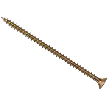 Picture of FORGEFIX CHIPBOARD COUNTERSUNK SCREWS POZIDRIV PZ2 ZINC YELLOW PASSIVATED 5 X 40MM (200 PACK)