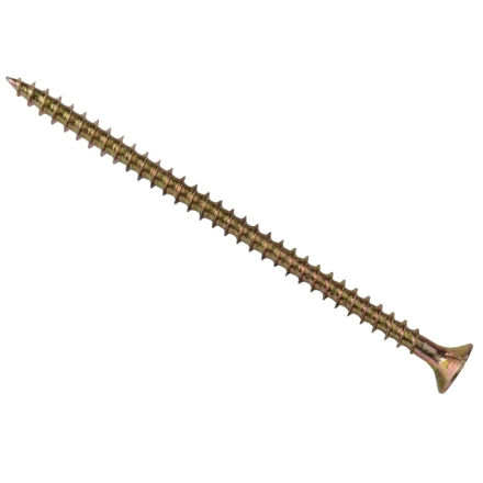 Picture of FORGEFIX CHIPBOARD COUNTERSUNK SCREWS POZIDRIV PZ2 ZINC YELLOW PASSIVATED 5 X 70MM (200 PACK)