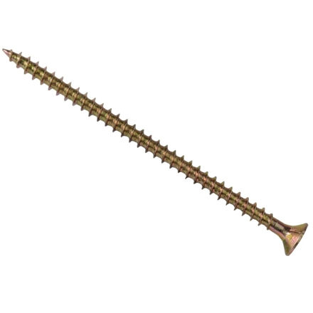 Picture of FORGEFIX CHIPBOARD COUNTERSUNK SCREWS POZIDRIV PZ3 ZINC YELLOW PASSIVATED 6 X 70MM (100 PACK)