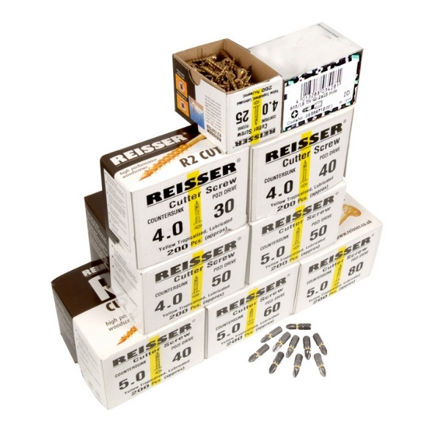 Picture of REISSER CUTTER SCREWS POZIDRIV TRADE PACK ASSORTED SCREW SIZES WITH POZI BITS (CARDBOARD BOX)