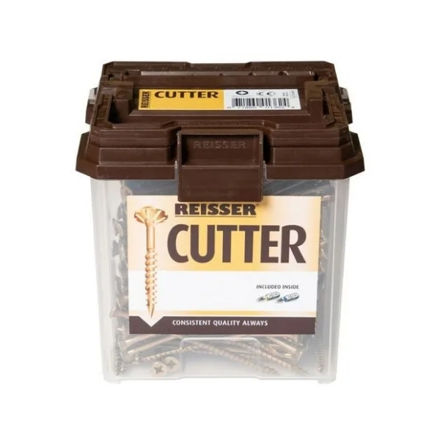 Picture of REISSER CUTTER SCREWS POZIDRIV TUB 5 X 60MM ZINC YELLOW PASSIVATED (500 PACK)