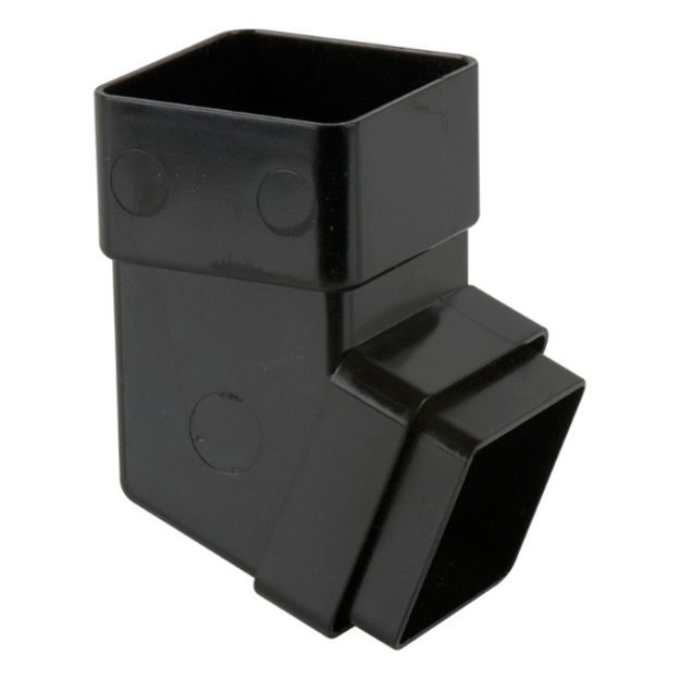 Picture of BR509 65MM SQUARE 112.5 DEG TOP & BOTTOM
OFFSET DOWNPIPE BEND BLACK
